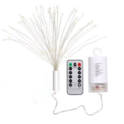 Firework Light 120/180/ 200 LED Starburst Light Battery Operated Christmas Party Globe Ball Copper Wire Hanging Fairy Light